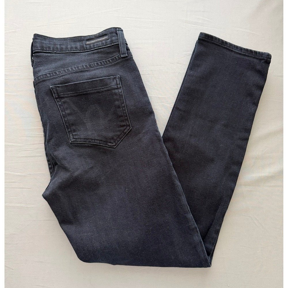Citizens of Humanity Jerome Dahan Slim Straight Jeans Black Size 29